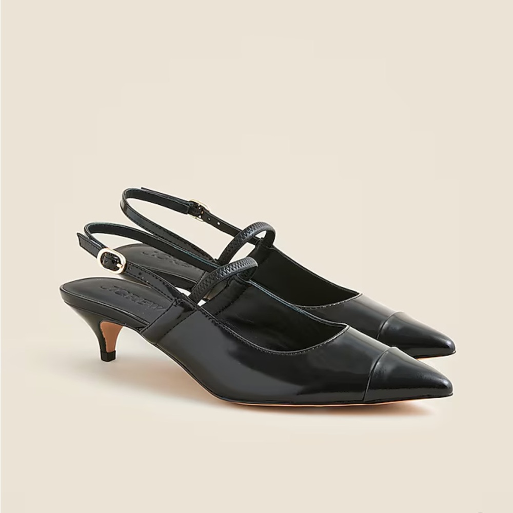 J. Crew • EUC • Robin Mary Jane kitten heels in spazzolato leather